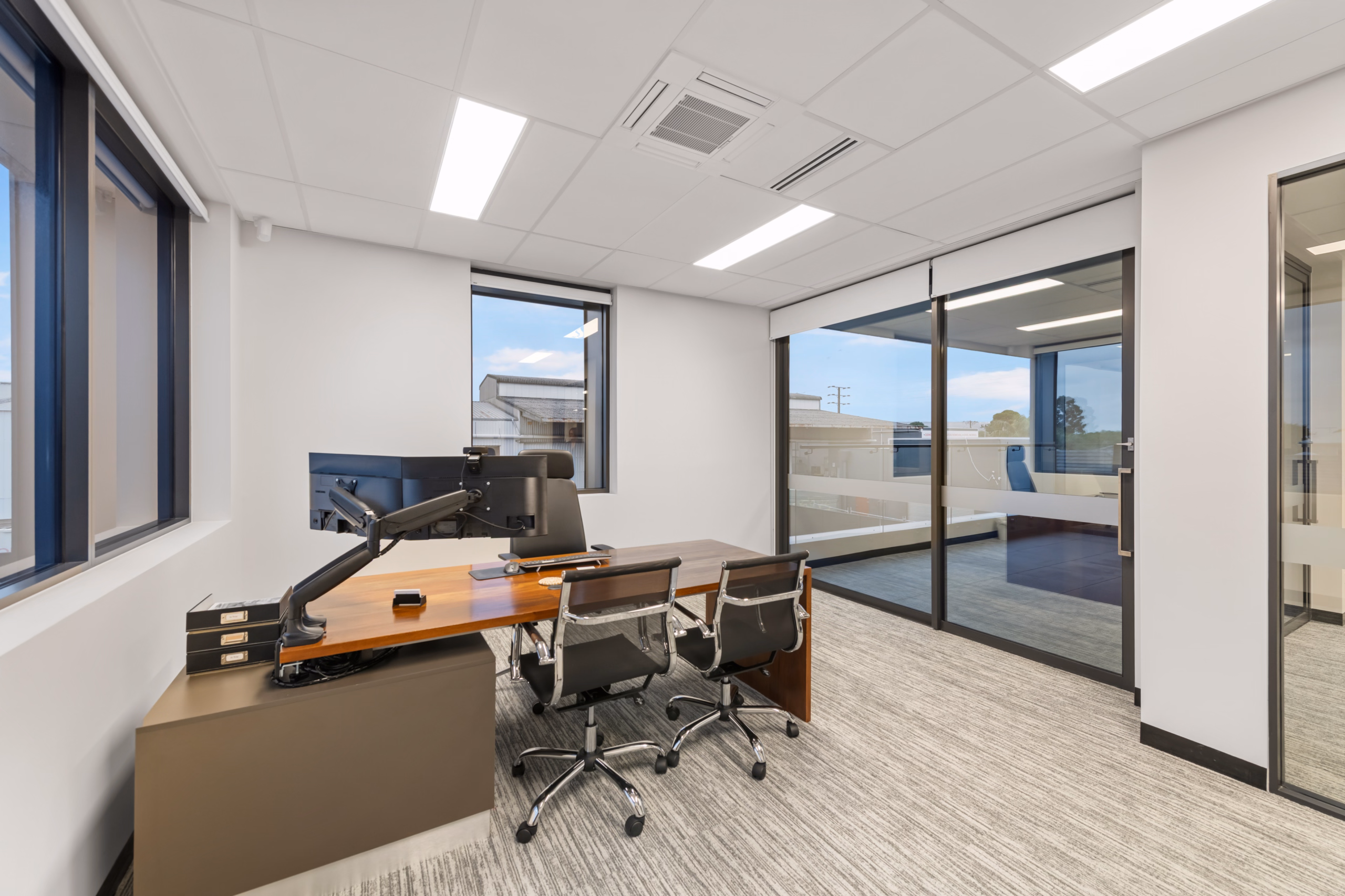 Modern consultation office designed and completed as part of office fitouts